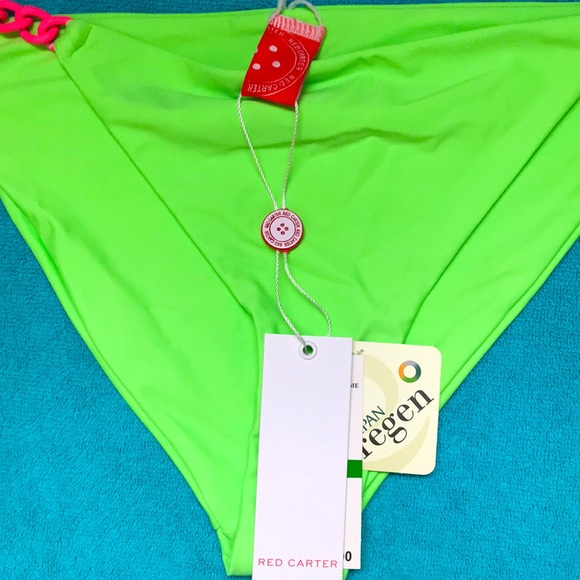 Red Carter Chain Detail Bikini Bottom Sz L NWT - Picture 4 of 5